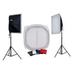 f Falcon Eyes Product Photo- Set with 75x75x75 Photo Tent with Lighting 1600W