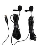 f Boya Dual Clip-on Lavalier Microphone BY-M3D for USB-C