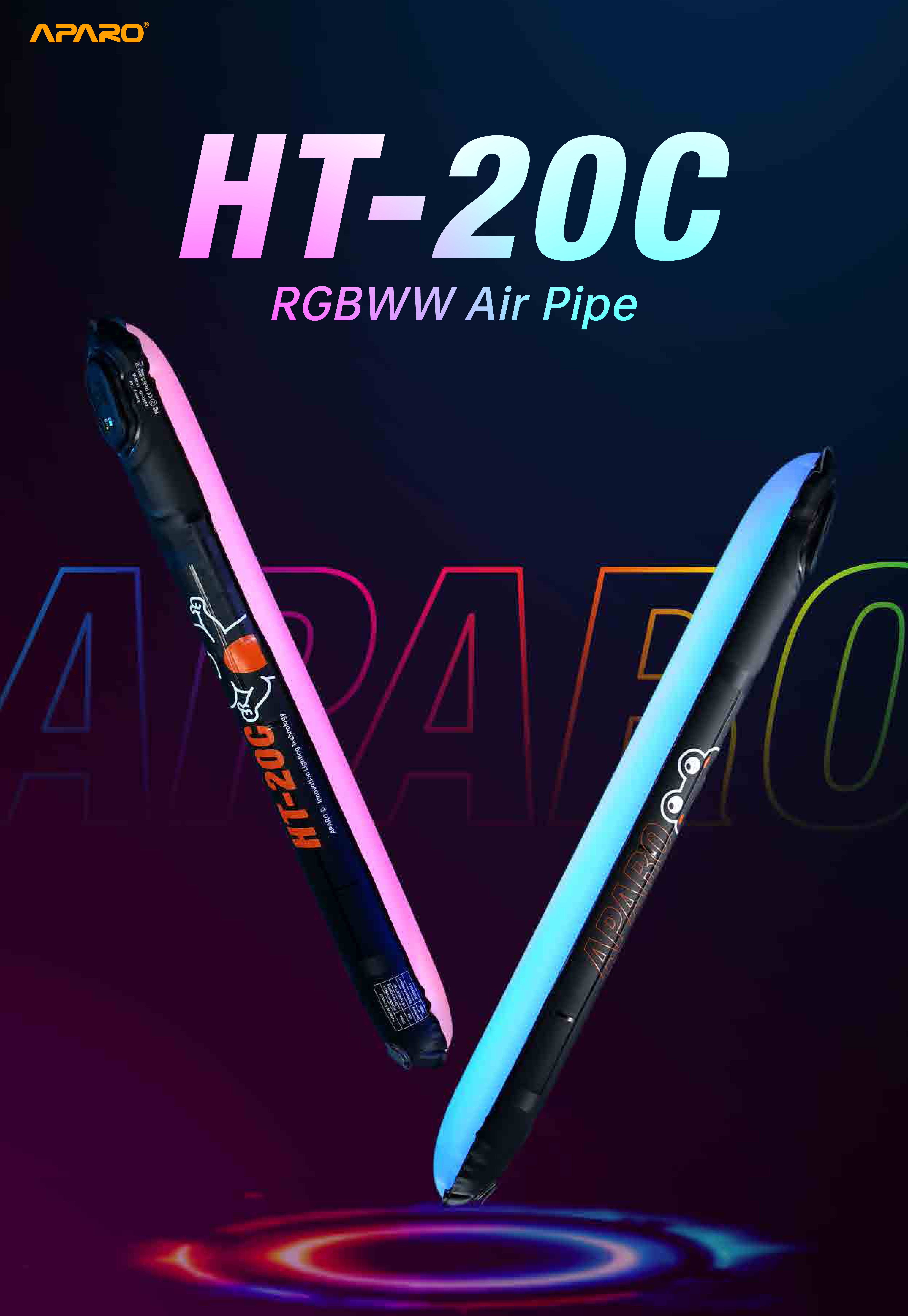 Aparo RGBWW LED Air Tube HT-20C  foldbart lysrør