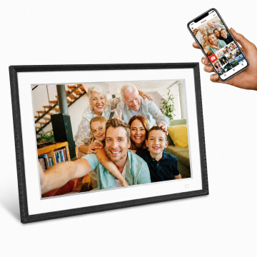 Frameo Digital Photo Frame HF-109T Black 10.1 Inch with FrameGlow