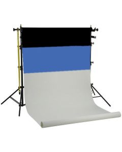 Falcon Eyes Background System SPK-3 with 3 Rolls Black/White/Blue 1.35x11 m