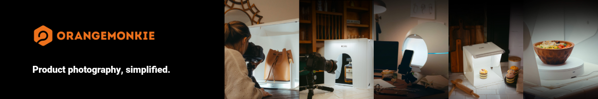 Orangemonkie brand banner - productphotography